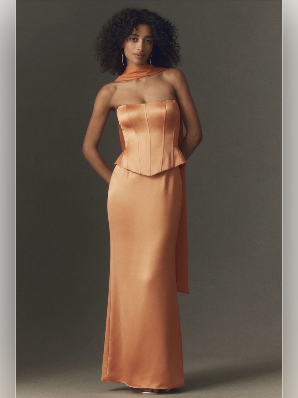 Anthropologie Corset Satin Dress